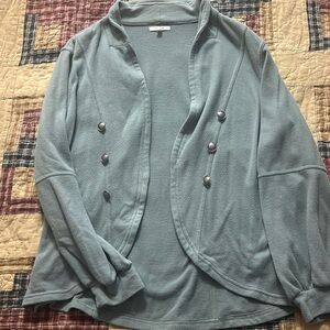 Sage Green cardigan with bubble sleeve!